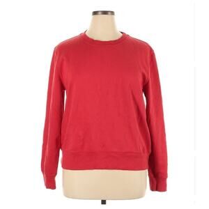 Zara Cotton Sweater Long Sleeve Sweatshirt Minimalist Sportcore Red Size XL